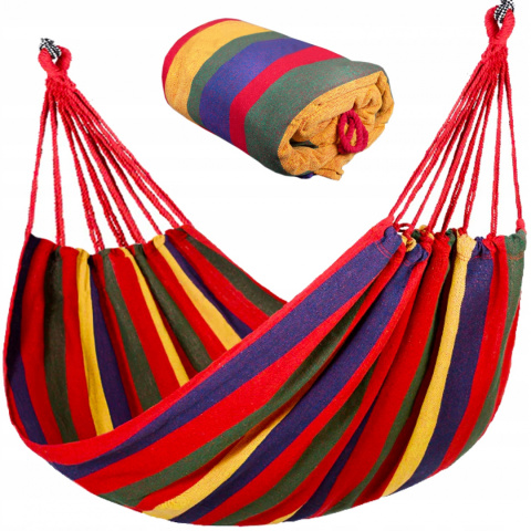 Płótno Hamak 260x80 cm Czerwono - Zółte Płótno Hamak 260x80 cm Czerwono - Zółte