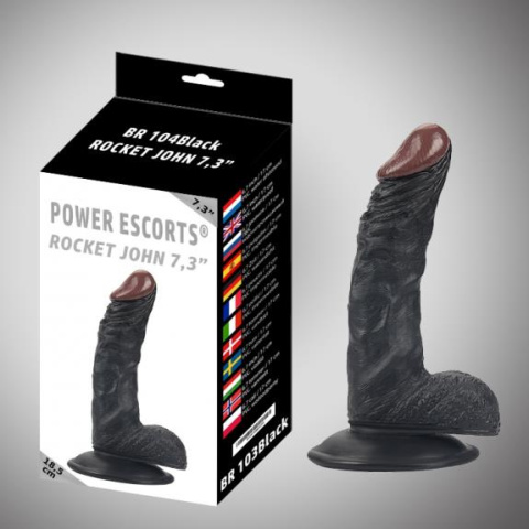 Rocket john 7,3 inch black realistic dildo 7,3 inch / 18,5 cm Rocket john 7,3 inch black realistic dildo 7,3 inch / 18,5 cm