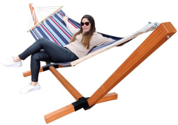 Stelaż 65mm Impreg + Płótno ZIELONO- NIEBIESKIE 60cm drążek